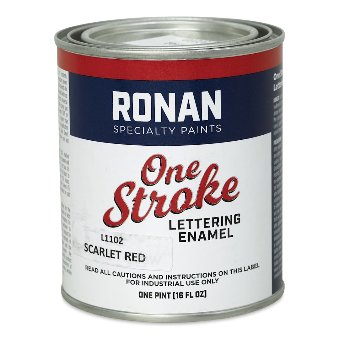 Open in modal - Ronan One Stroke Lettering Enamel - Scarlet Red, Pint (Front)