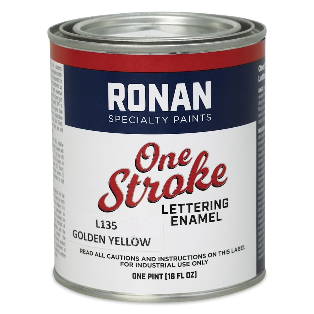 Open in modal - Ronan One Stroke Lettering Enamel - Golden Yellow, Pint (Front)