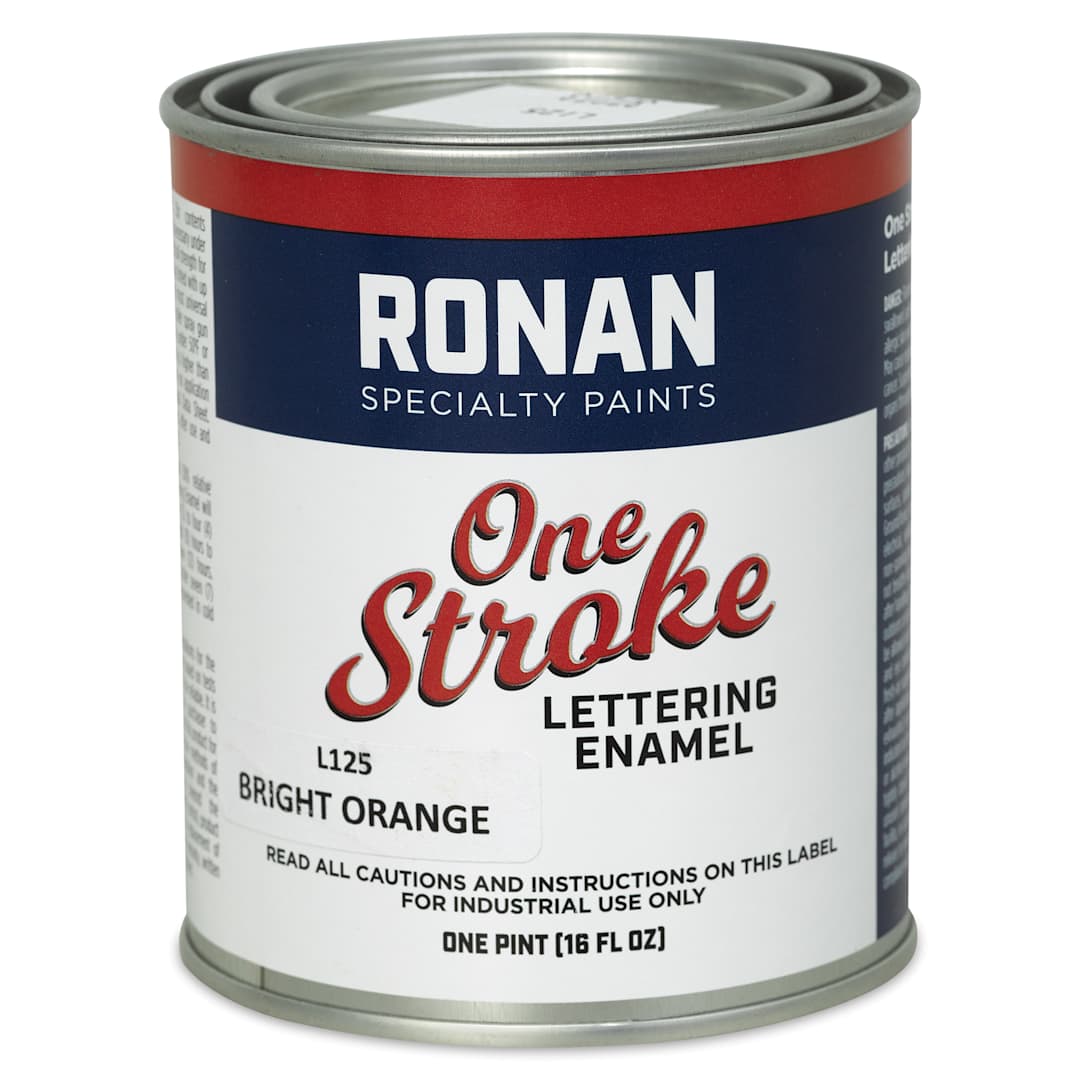Open in modal - Ronan One Stroke Lettering Enamel - Bright Orange, Pint (Front)