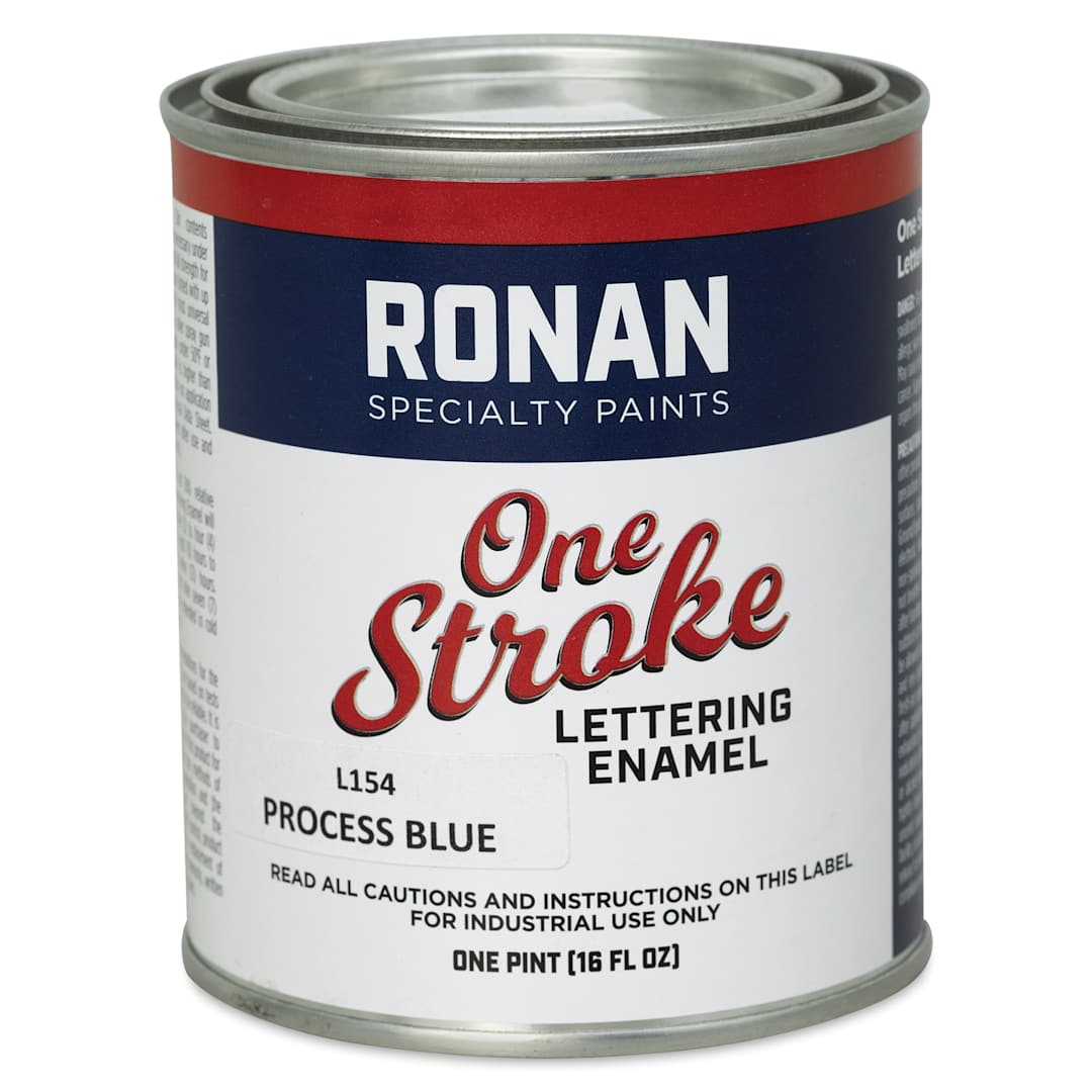Open in modal - Ronan One Stroke Lettering Enamel - Process Blue, Pint (Front)