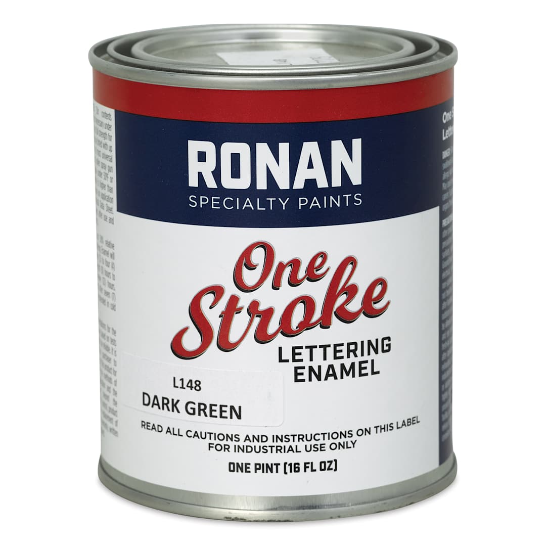Open in modal - Ronan One Stroke Lettering Enamel - Dark Green, Pint (Front)