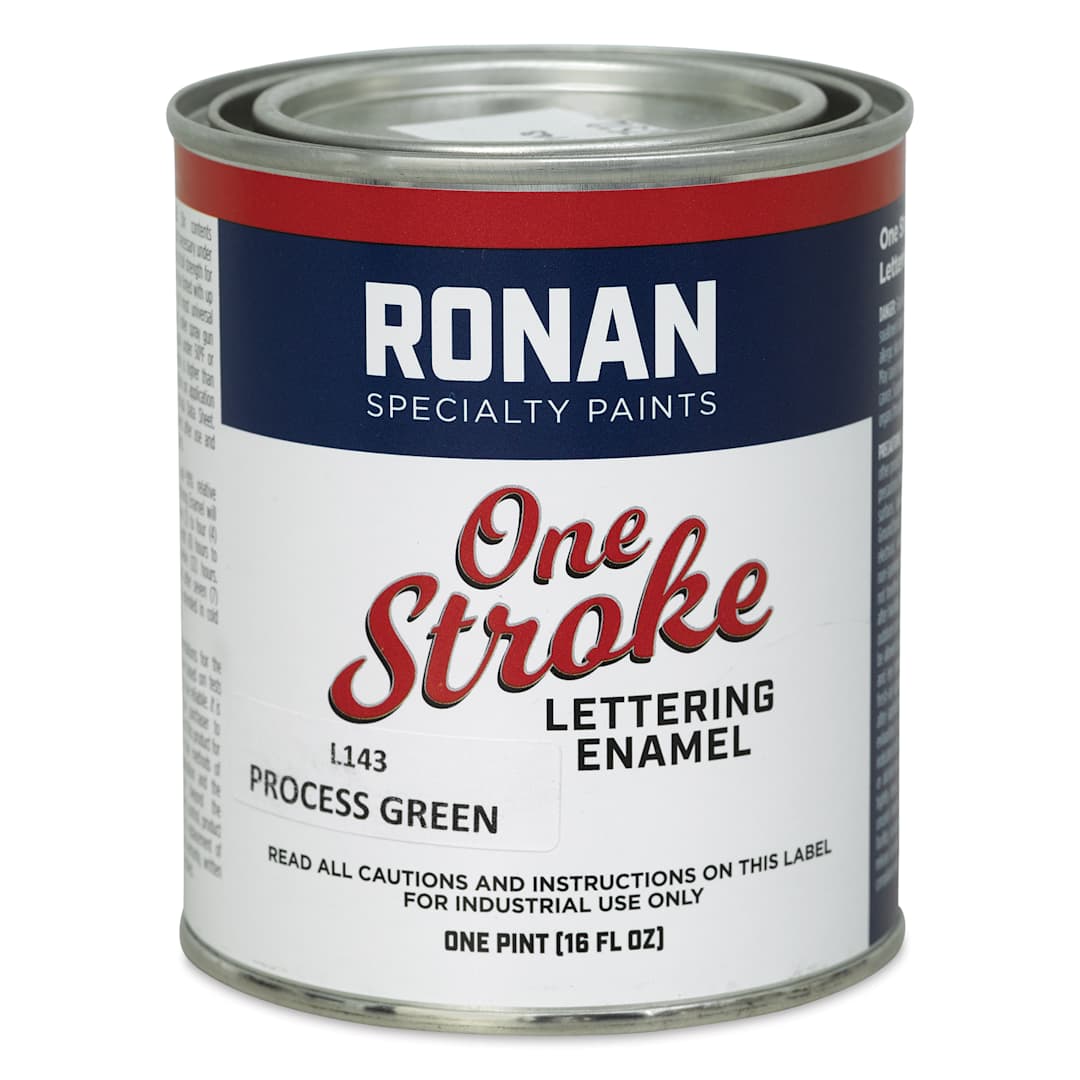 Open in modal - Ronan One Stroke Lettering Enamel - Process Green, Pint (Front)