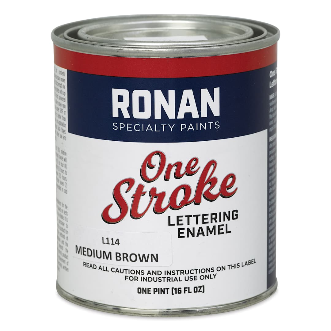 Open in modal - Ronan One Stroke Lettering Enamel - Medium Brown, Pint (Front)