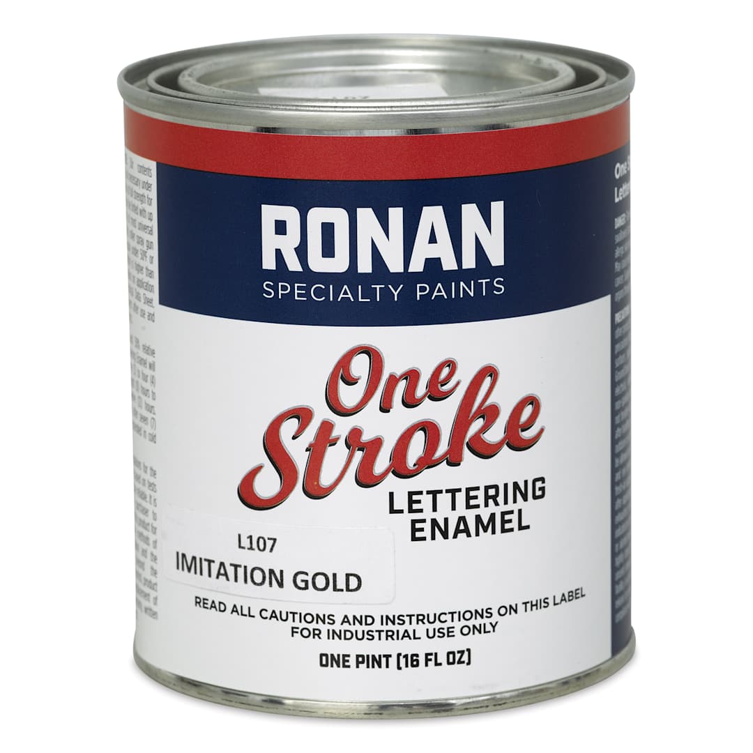 Open in modal - Ronan One Stroke Lettering Enamel - Imitation Gold, Pint (Front)