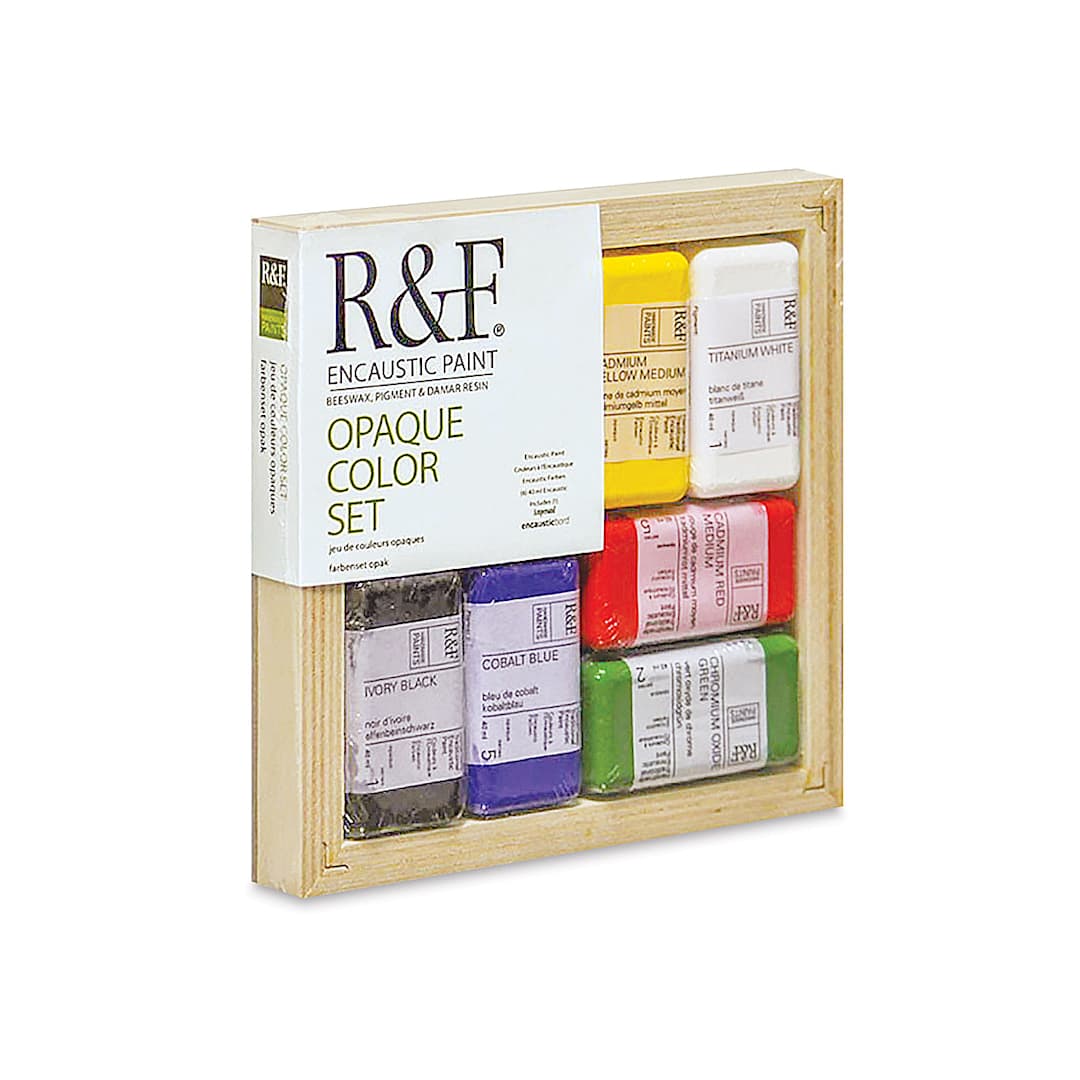 Open in modal - R&F Encaustic Paints - Opaque Colors, Set of 6, 40 ml blocks