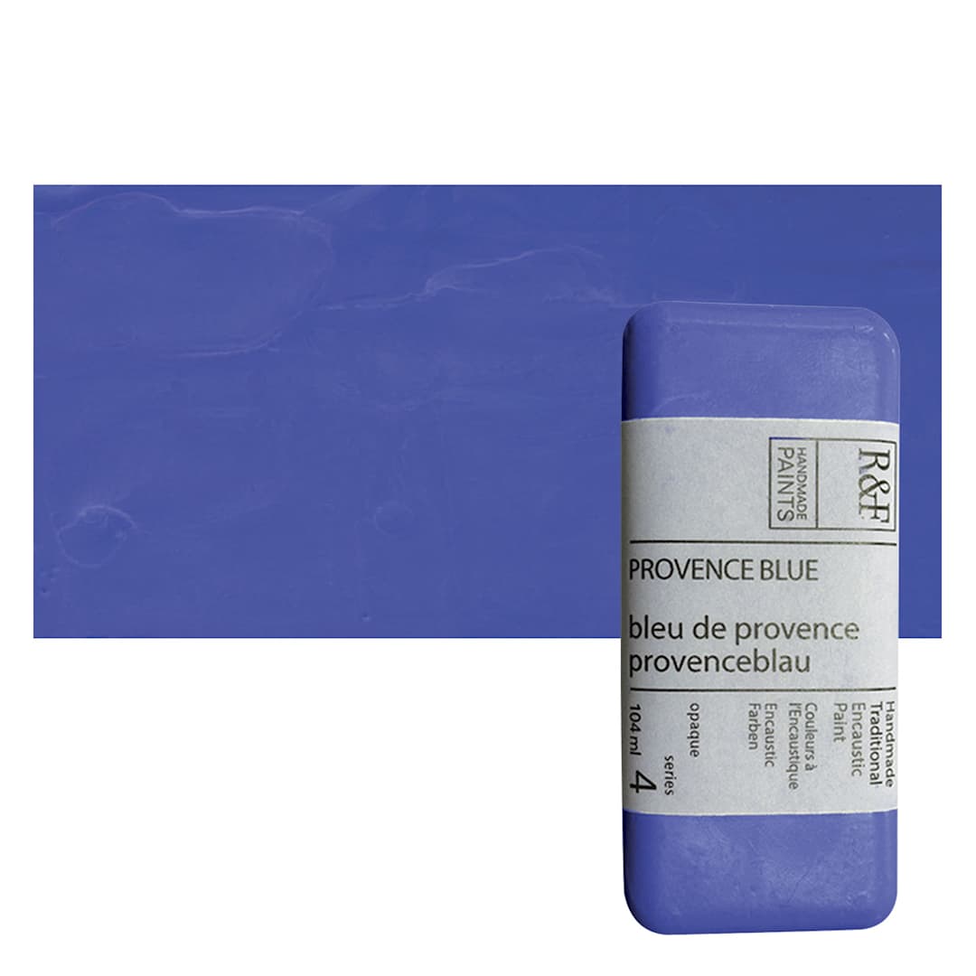Open in modal - R&F Encaustic Paint Block - Provence Blue, 104 ml, Block and swatch