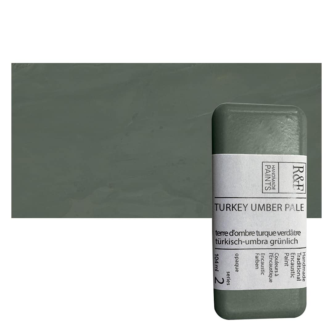 Open in modal - R&F Encaustic Paint Block - Turkey Umber Pale, 104 ml, Block and swatch
