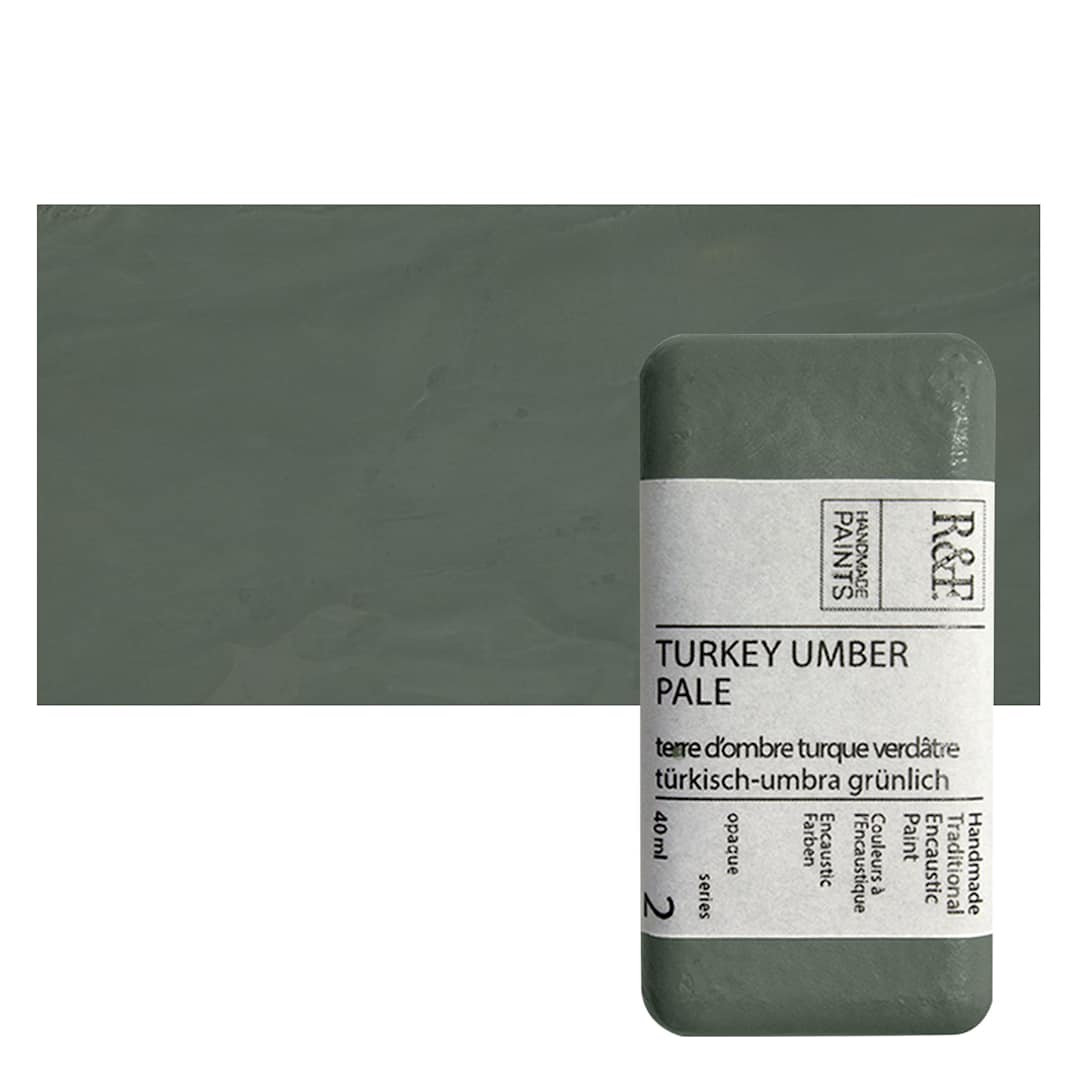 Open in modal - R&F Encaustic Paint Block - Turkey Umber Pale, 40 ml, Block and swatch