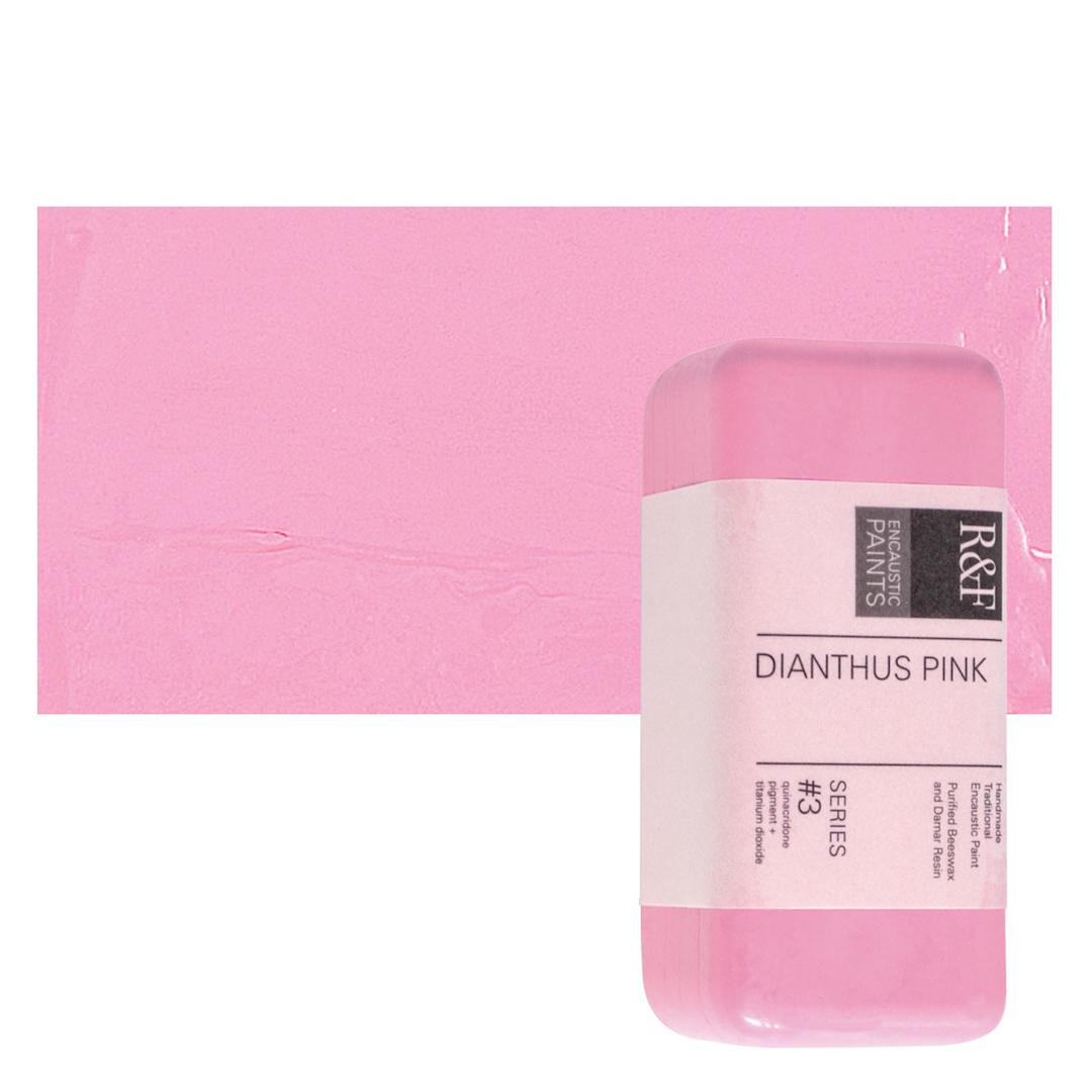 Open in modal - R&F Encaustic Paint Block - Dianthus Pink, 104 ml block and swatch