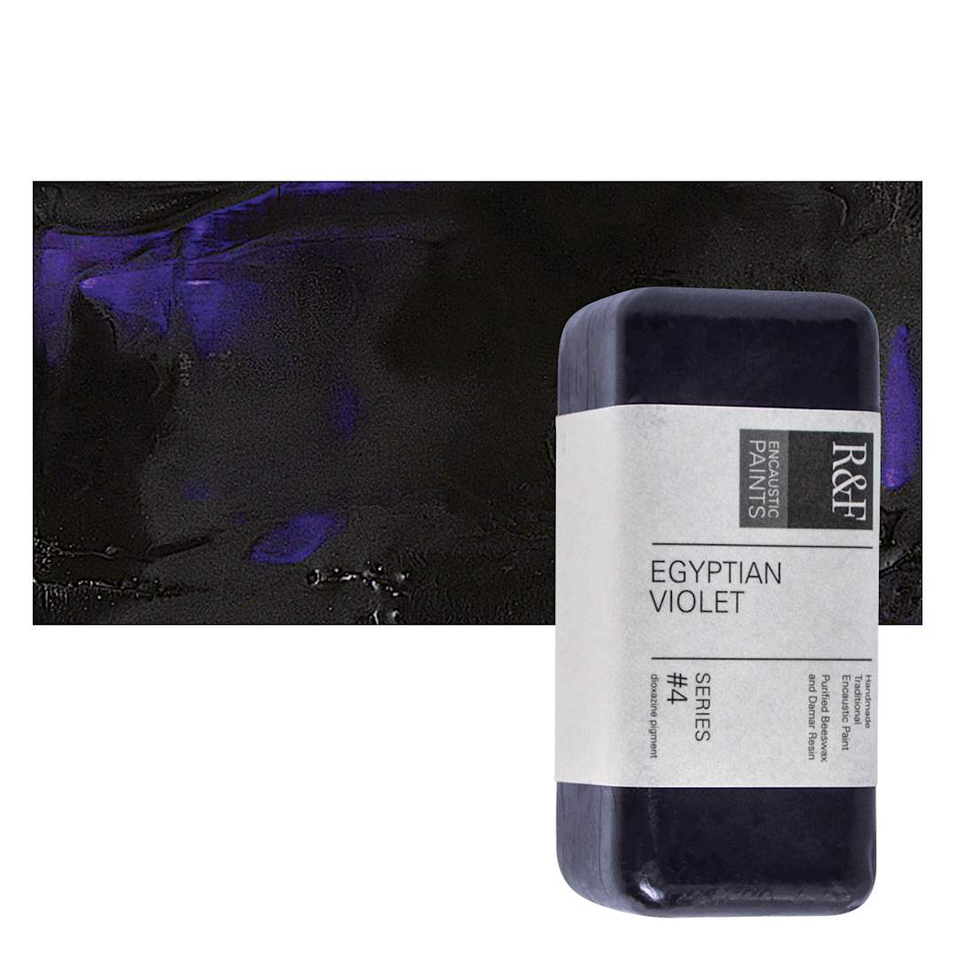 Open in modal - R&F Encaustic Paint Block - Egyptian Violet, 104 ml block and swatch