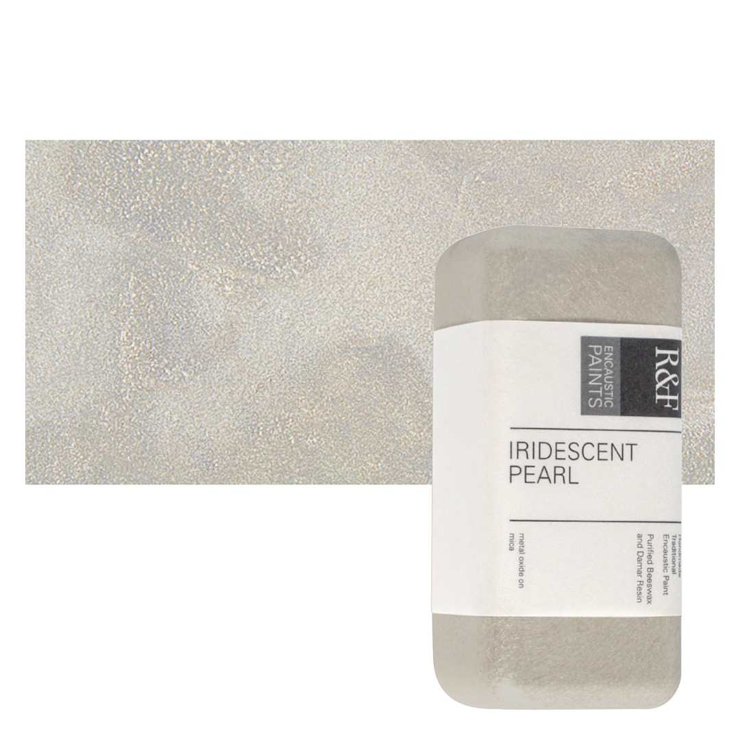 Open in modal - R&F Encaustic Paint Block - Iridescent Pearl, 104 ml block and swatch