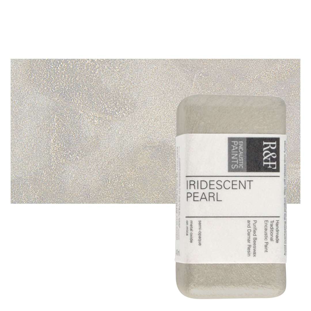 Open in modal - R&F Encaustic Paint Block - Iridescent Pearl, 40 ml block and swatch