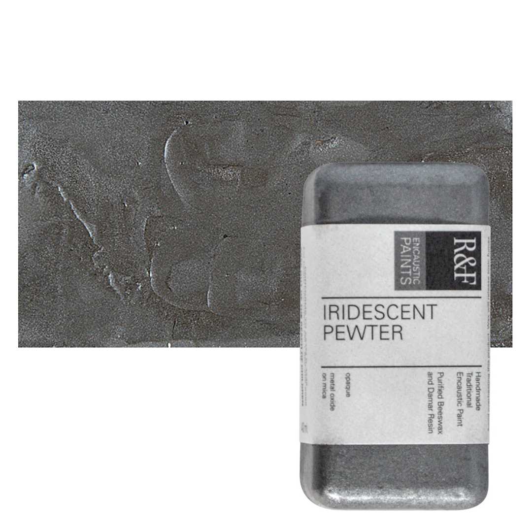 Open in modal - R&F Encaustic Paint Block - Iridescent Pewter, 40 ml block and swatch