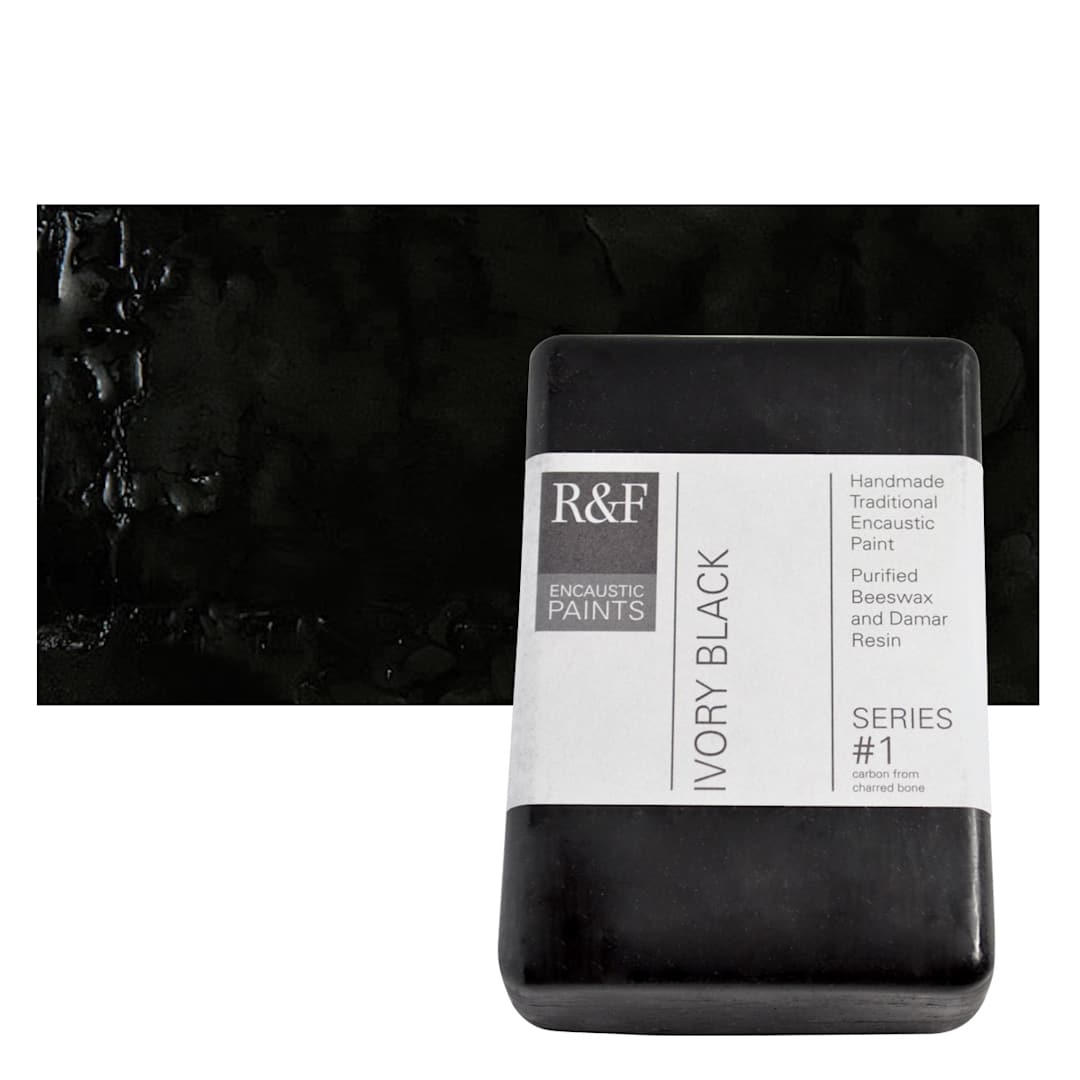 Open in modal - R&F Encaustic Paint Block - Ivory Black, 333 ml block and swatch