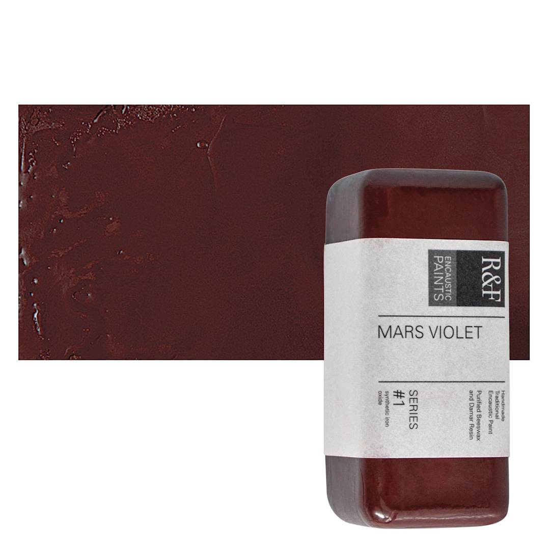 Open in modal - R&F Encaustic Paint Block - Mars Violet, 104 ml block and swatch