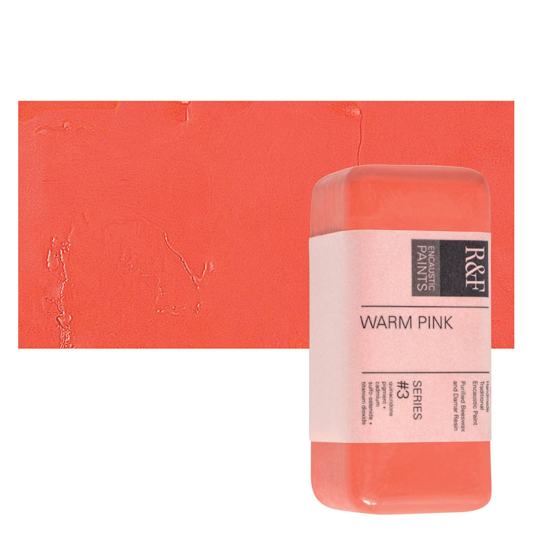 Open in modal - R&F Encaustic Paint Block - Warm Pink, 104 ml block and swatch