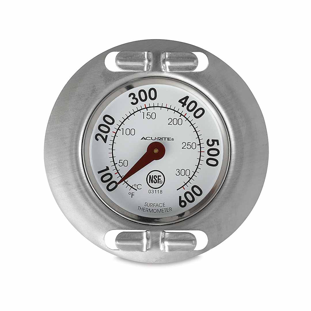 Open in modal - R&F Surface Thermometer - Top view showing temperature gauge
