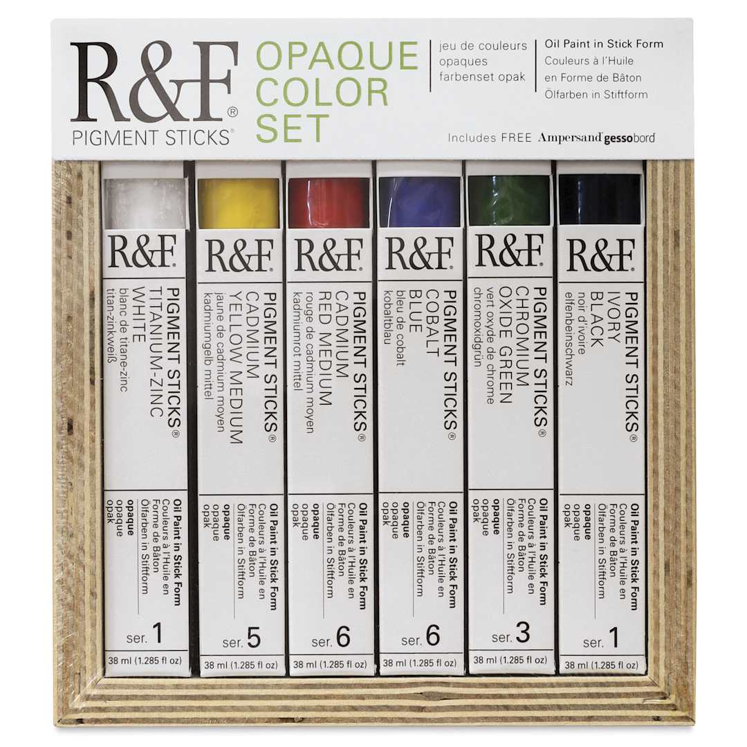 Open in modal - R&F Pigment Sticks - Opaque Colors, Set of 6 front of package