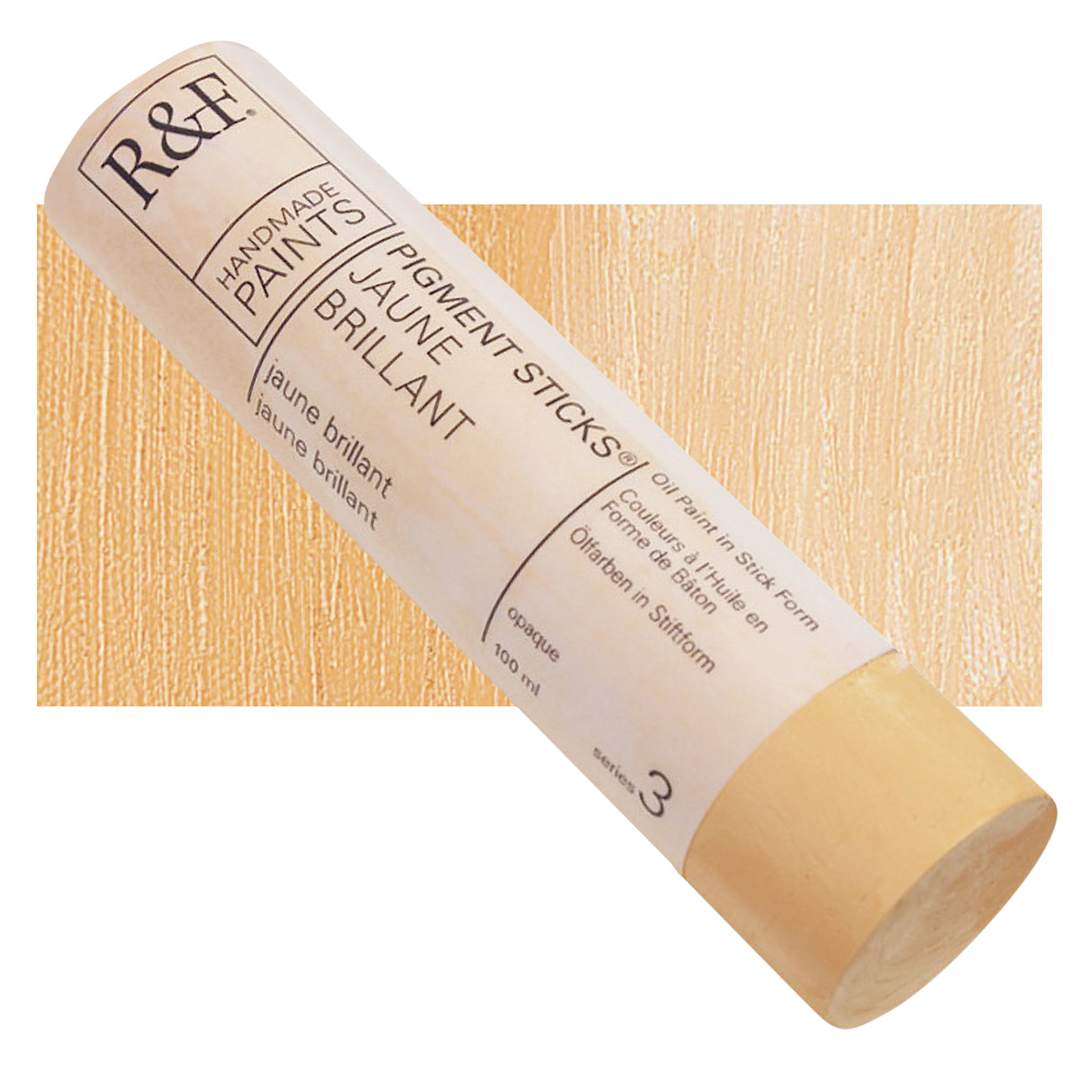 Open in modal - R&F Pigment Stick - Jaune Brilliant, 100 ml stick and swatch