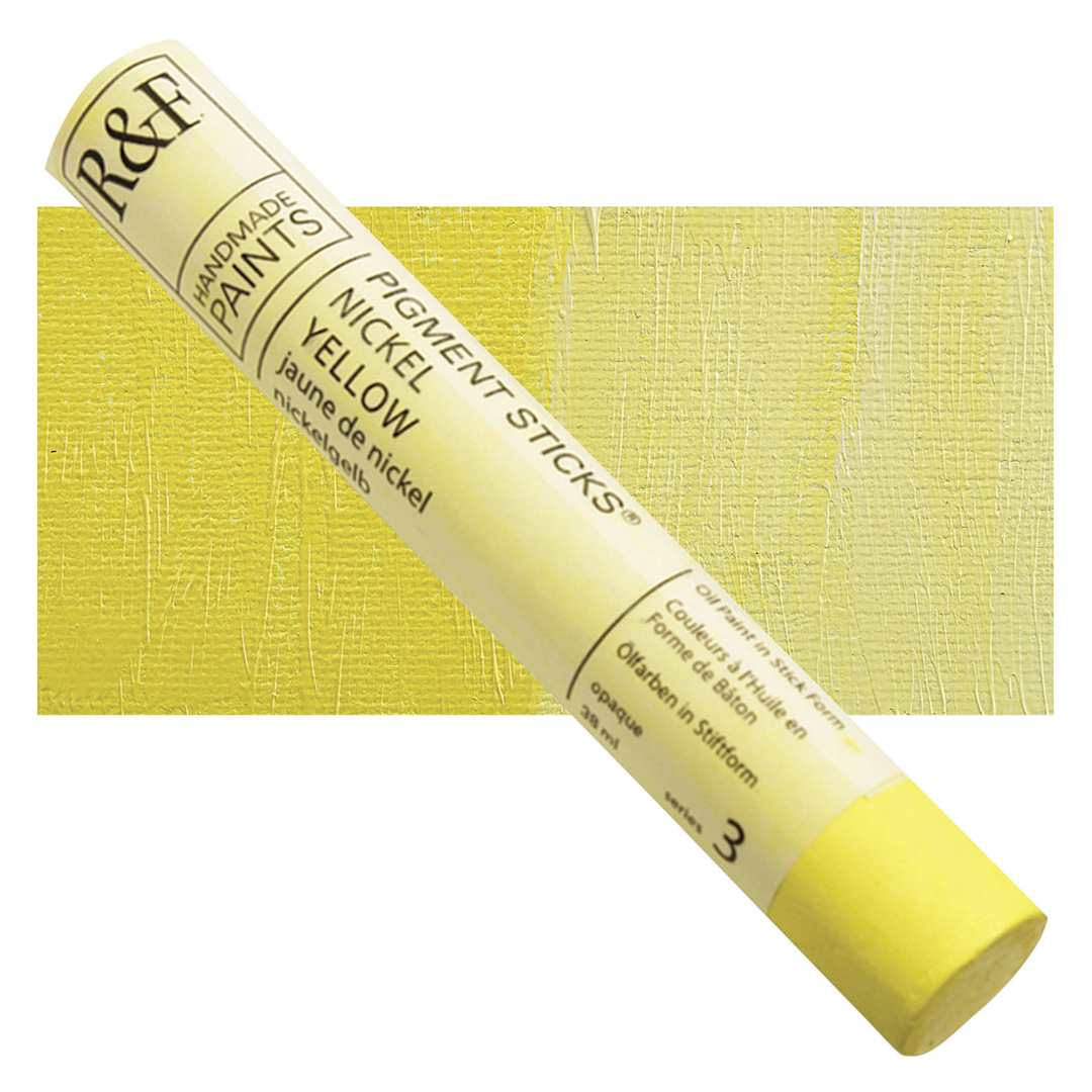Open in modal - R&F Pigment Stick - Nickel Yellow, 38 ml stick and swatch