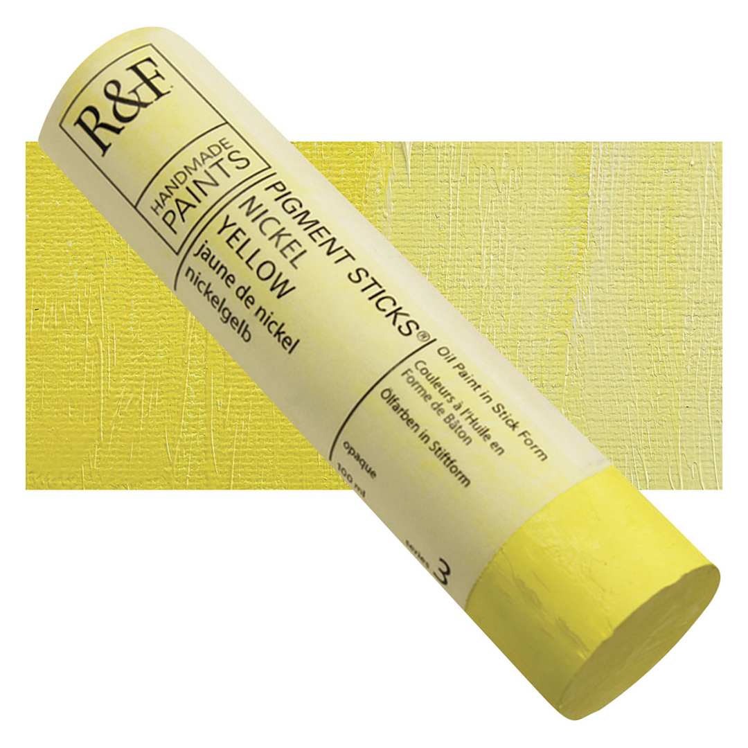 Open in modal - R&F Pigment Stick - Nickel Yellow, 100 ml stick and swatch
