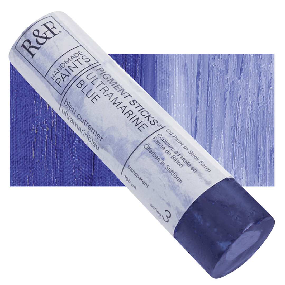 Open in modal - R&F Pigment Stick - Ultramarine Blue, 100 ml stick and swatch