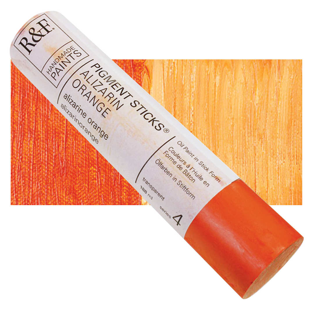 Open in modal - R&F Pigment Stick - Alizarin Orange, 188 ml stick and swatch