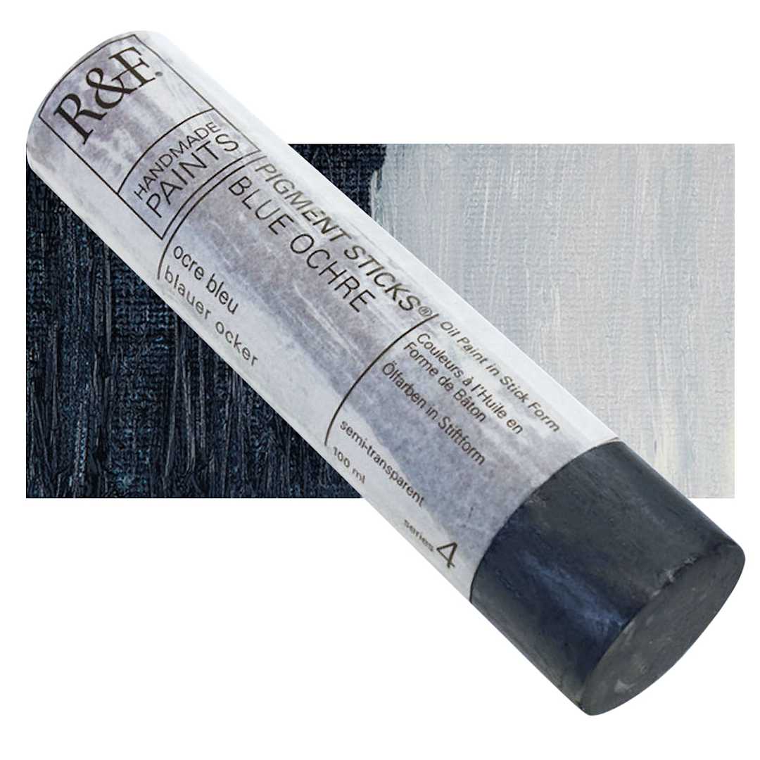 Open in modal - R&F Pigment Stick - Blue Ochre, 100 ml stick and swatch