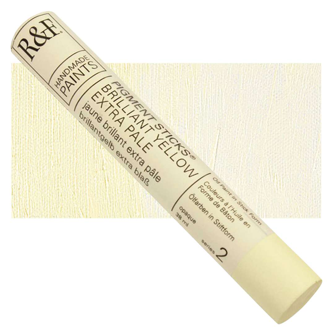 Open in modal - R&F Pigment Stick - Brilliant Yellow Extra Pale, 38 ml stick and swatch