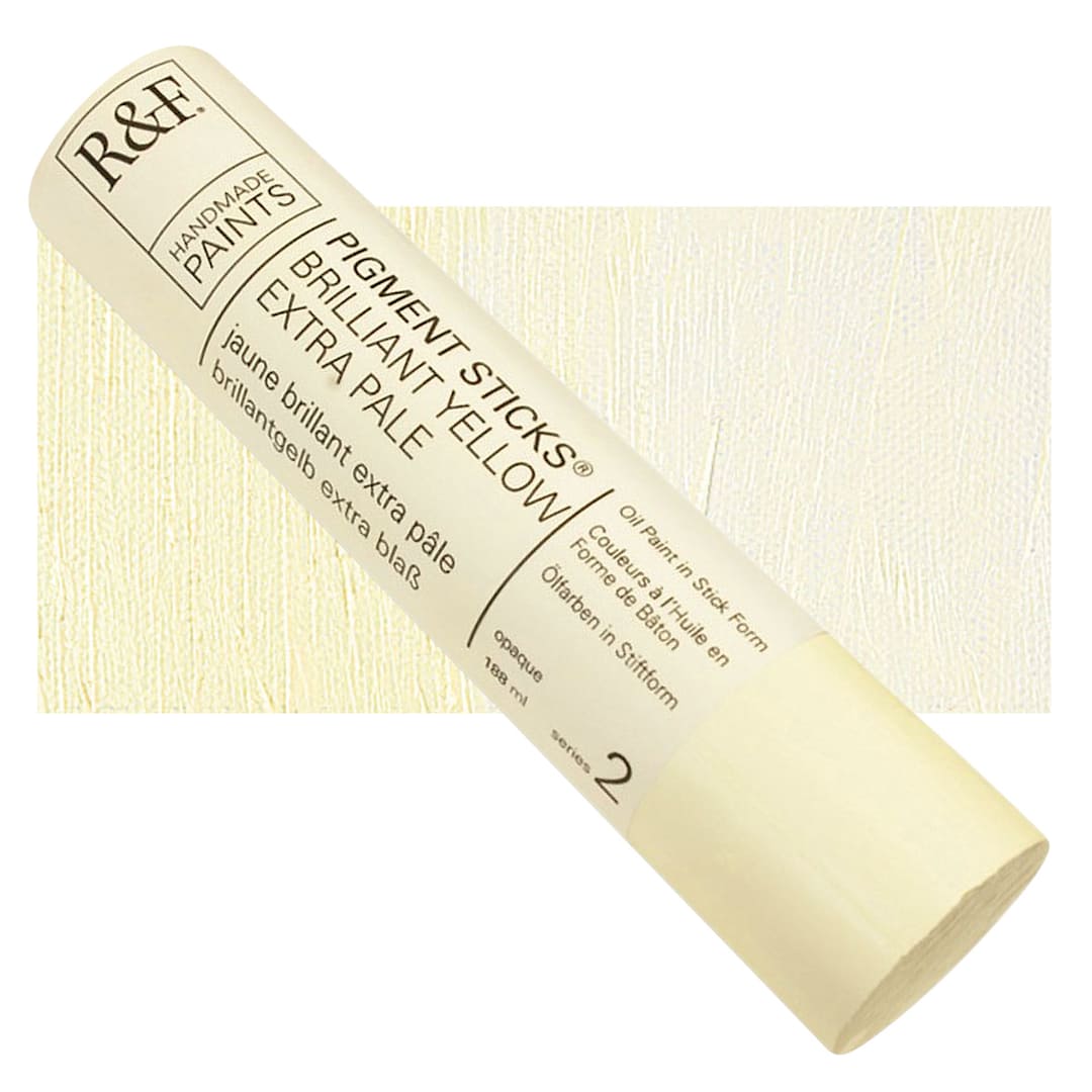 Open in modal - R&F Pigment Stick - Brilliant Yellow Extra Pale, 188 ml stick and swatch