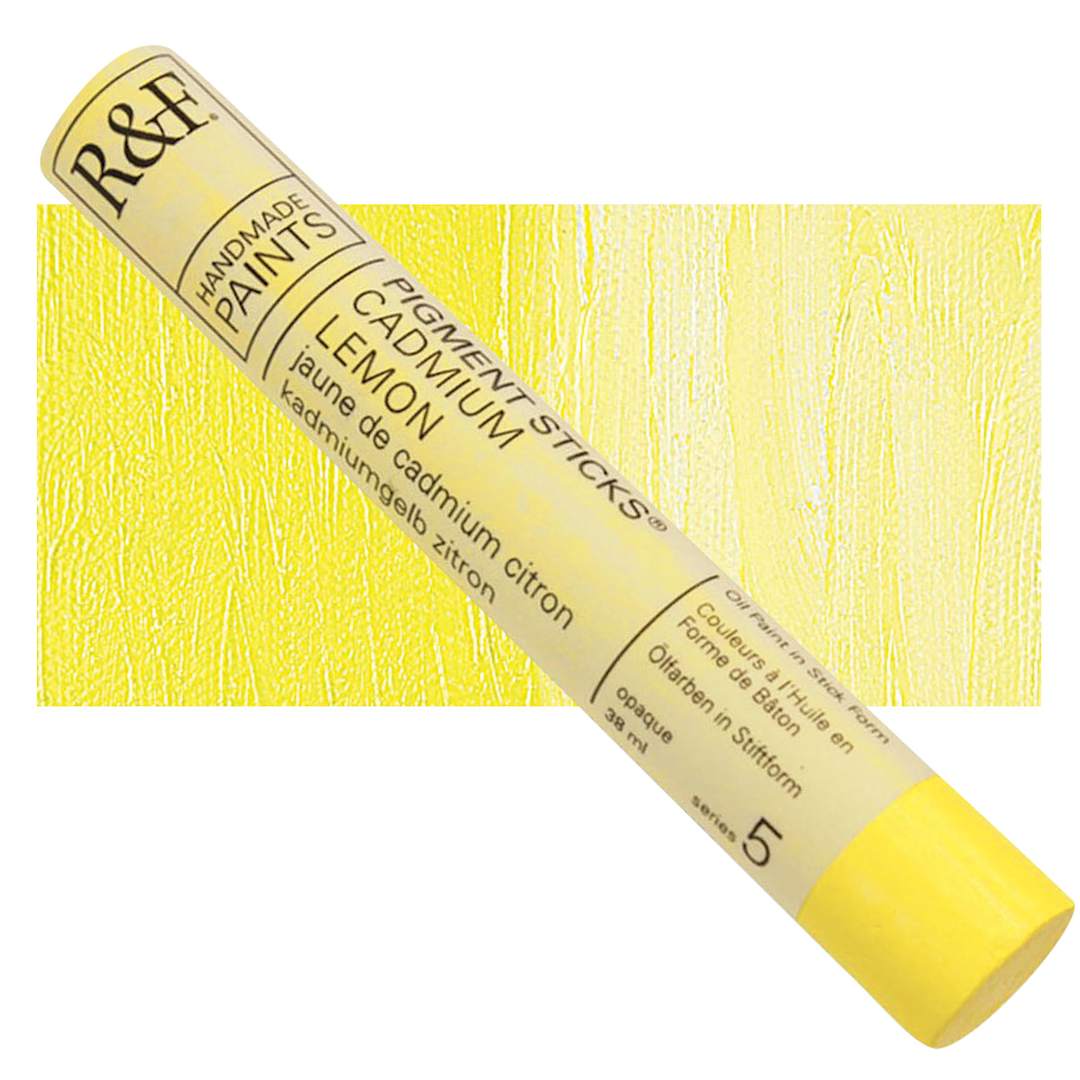 Open in modal - R&F Pigment Stick - Cadmium Lemon, 38 ml stick and swatch