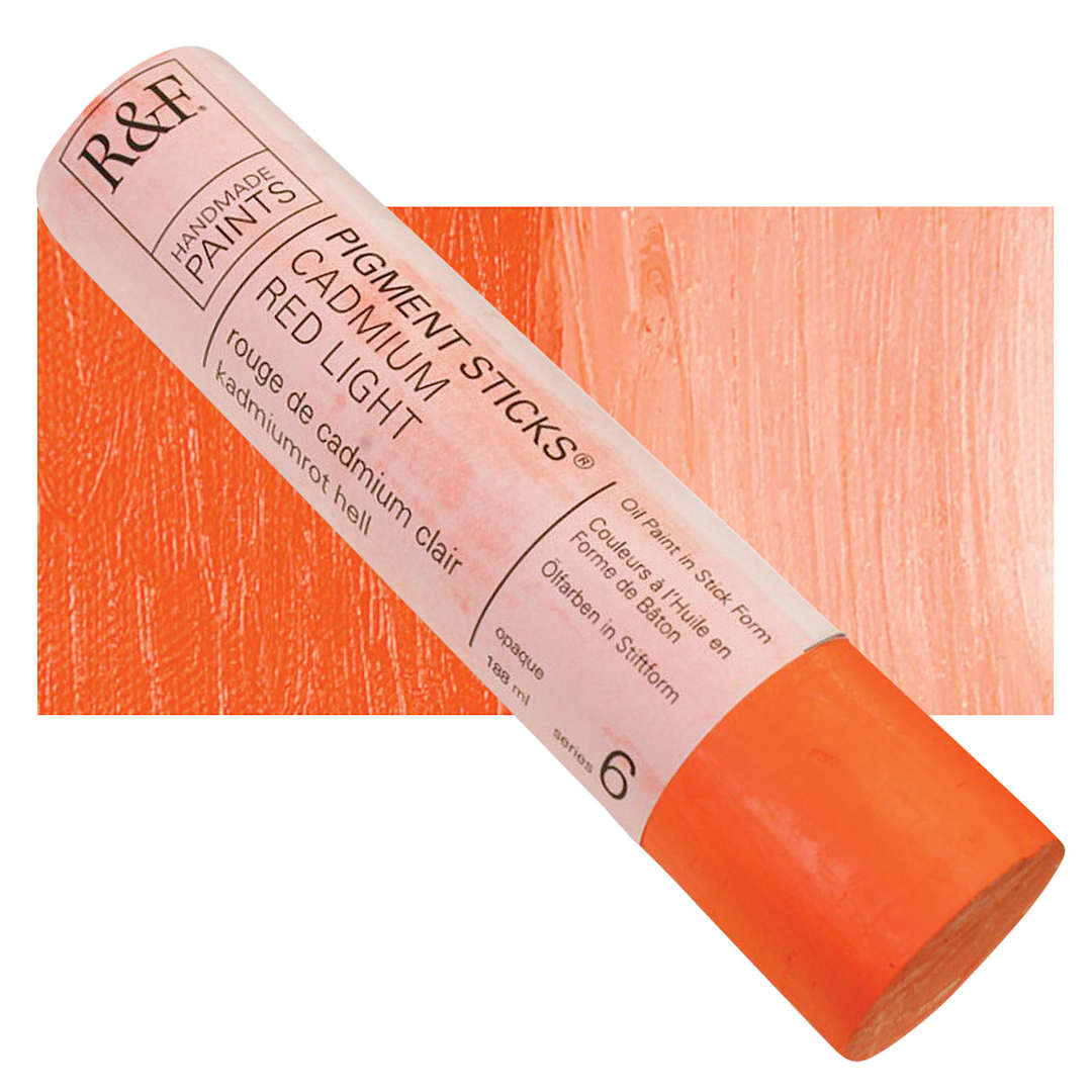 Open in modal - R&F Pigment Stick - Cadmium Red Light, 188 ml stick and swatch