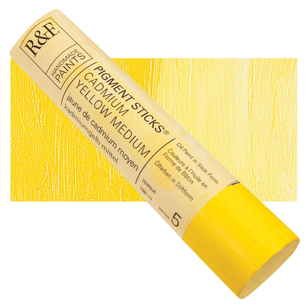 Open in modal - R&F Pigment Stick - Cadmium Yellow Medium, 188 ml stick and swatch