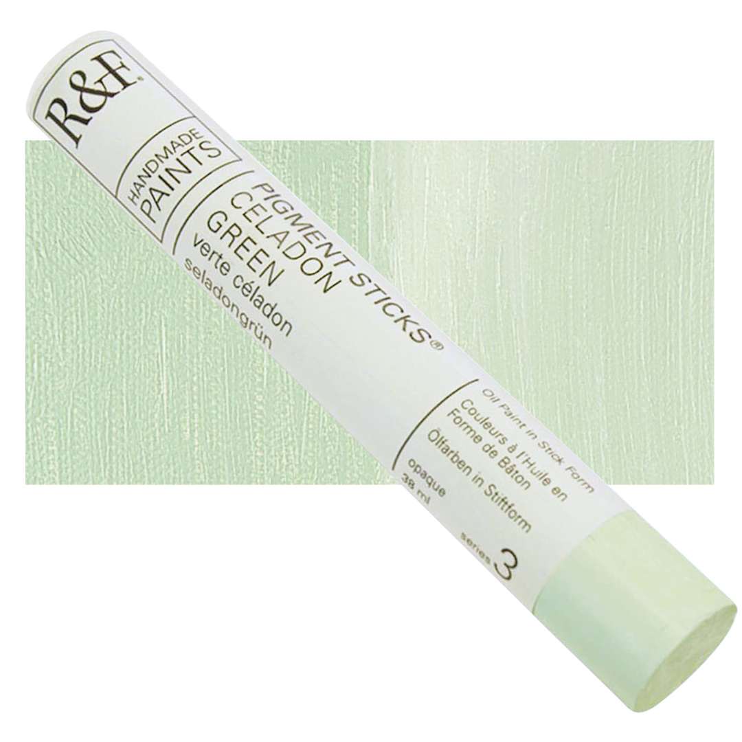 Open in modal - R&F Pigment Stick - Celadon Green, 38 ml stick and swatch