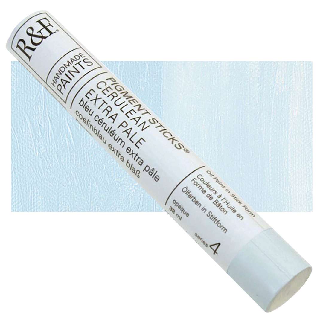 Open in modal - R&F Pigment Stick - Cerulean Extra Pale, 38 ml stick and swatch