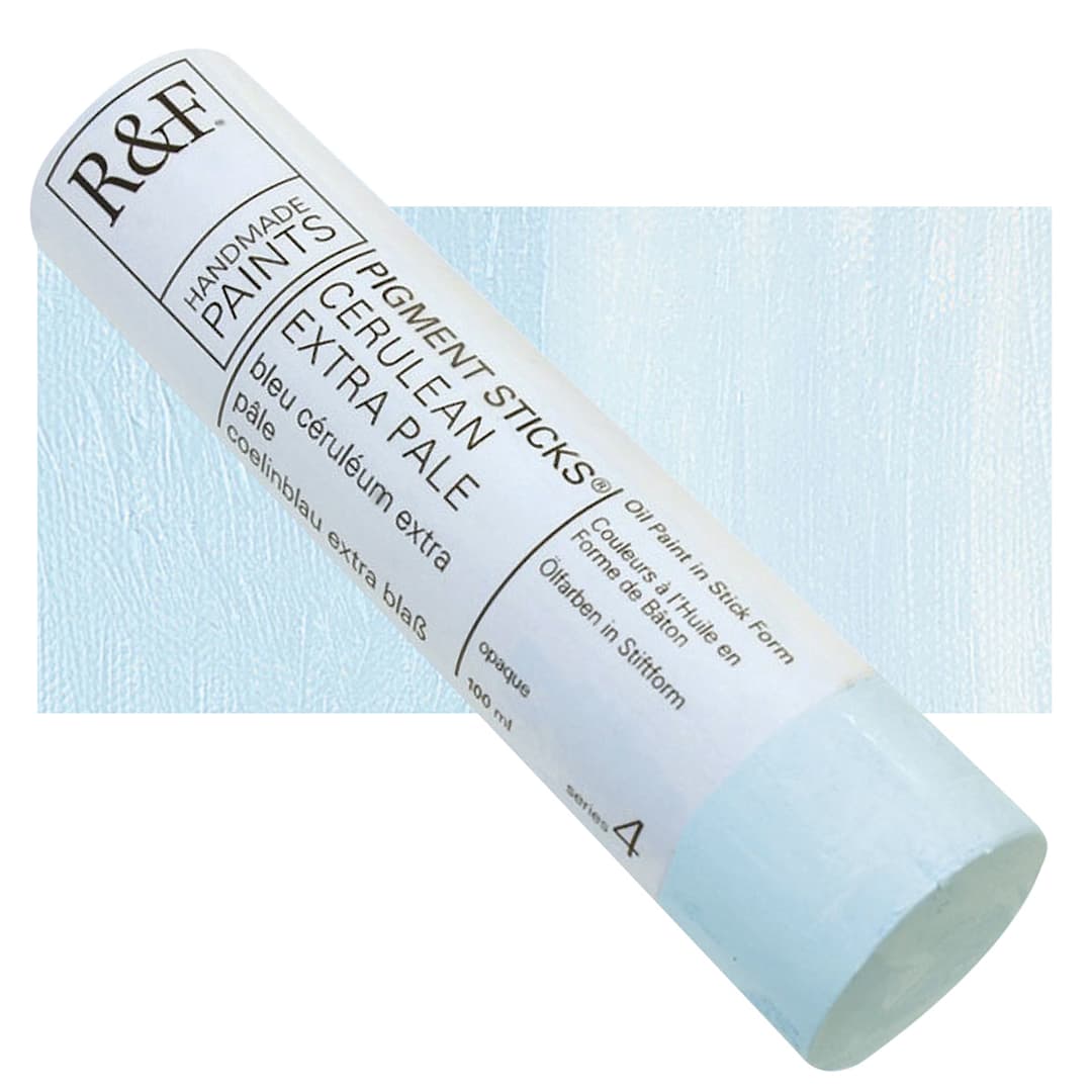 Open in modal - R&F Pigment Stick - Cerulean Extra Pale, 100 ml stick and swatch