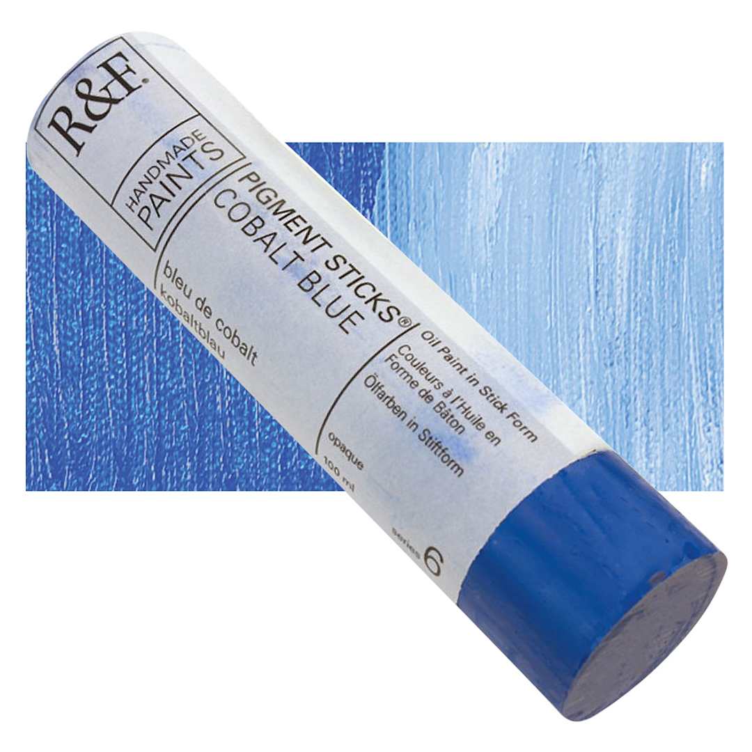 Open in modal - R&F Pigment Stick - Cobalt Blue, 100 ml stick and swatch
