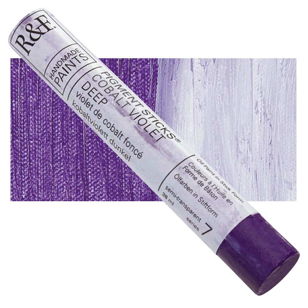 Open in modal - R&F Pigment Stick - Cobalt Violet Deep, 38 ml stick and swatch