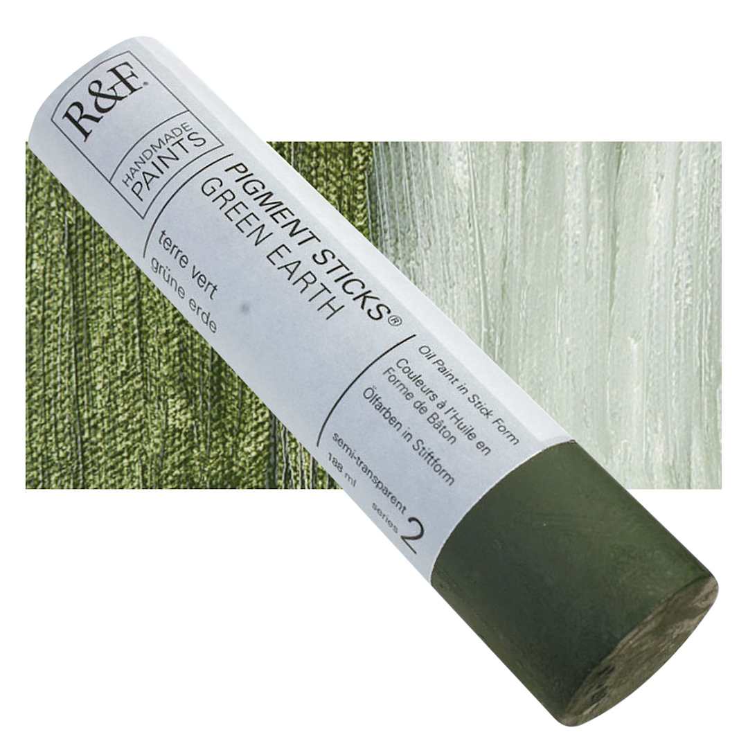 Open in modal - R&F Pigment Stick - Green Earth, 188 ml stick and swatch