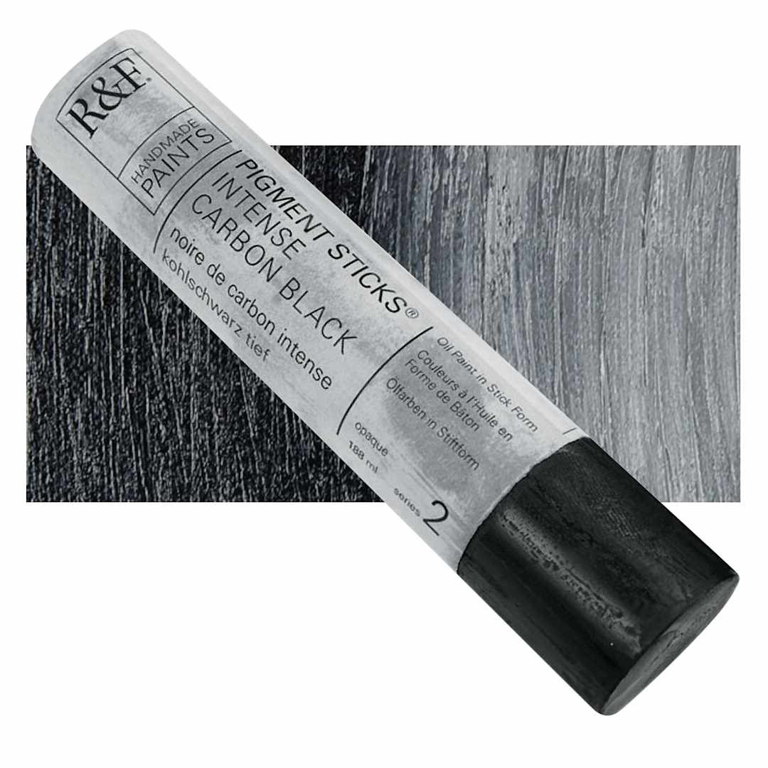 Open in modal - R&F Pigment Stick - Intense Carbon Black, 188 ml stick and swatch