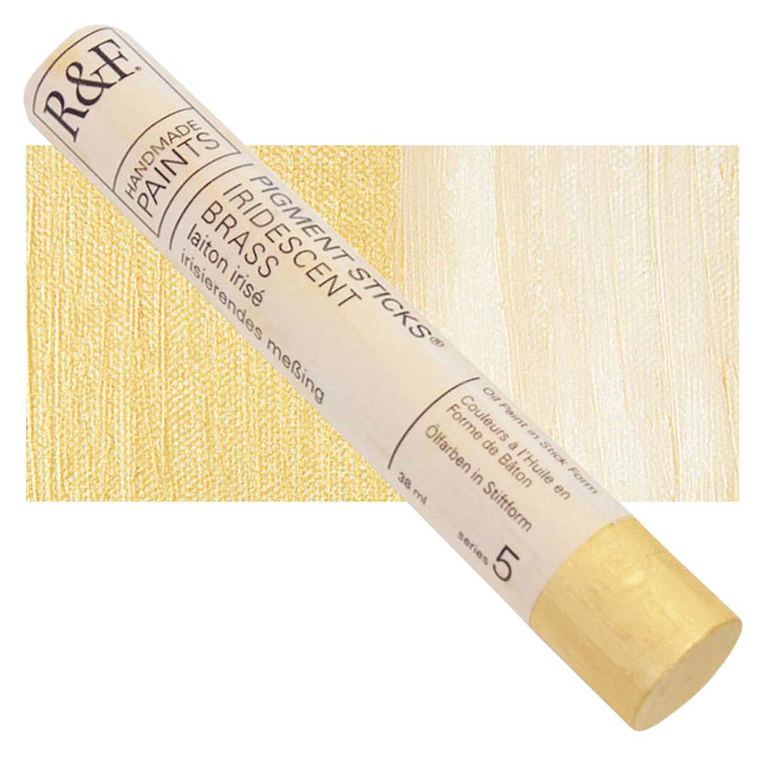 Open in modal - R&F Pigment Stick - Iridescent Brass, 38 ml stick and swatch