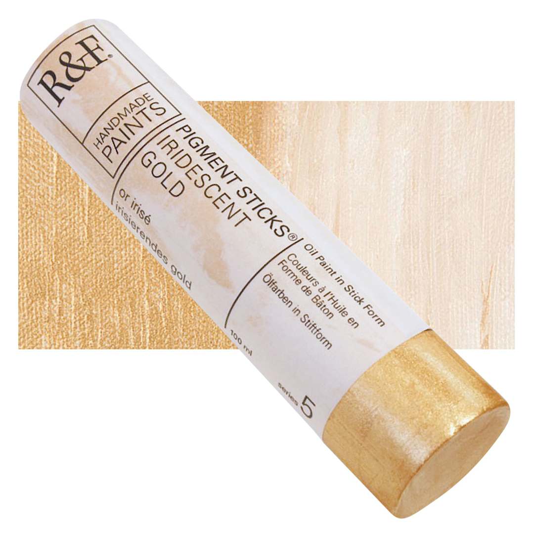 Open in modal - R&F Pigment Stick - Iridescent Gold, 100 ml stick and swatch