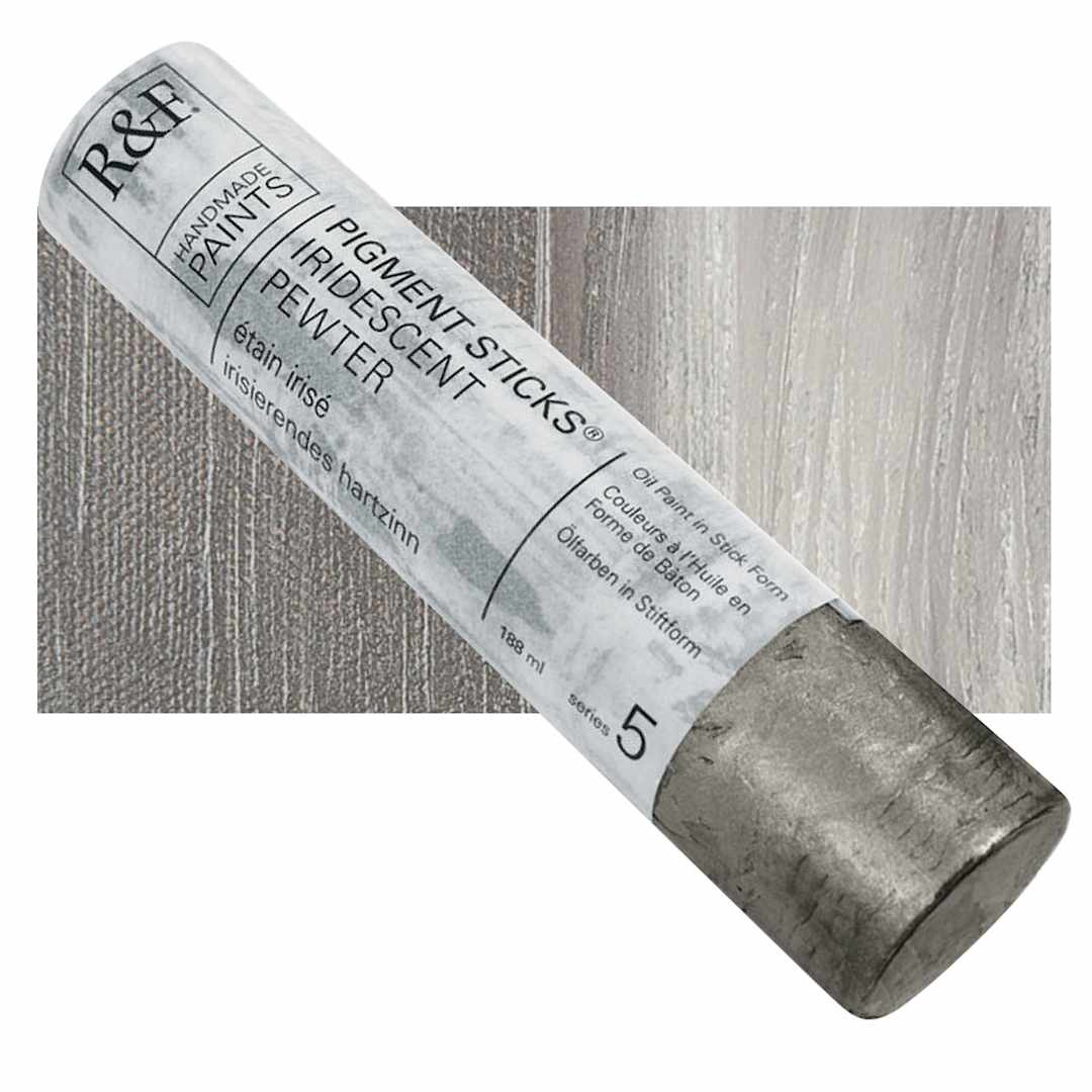 Open in modal - R&F Pigment Stick - Iridescent Pewter, 188 ml stick and swatch