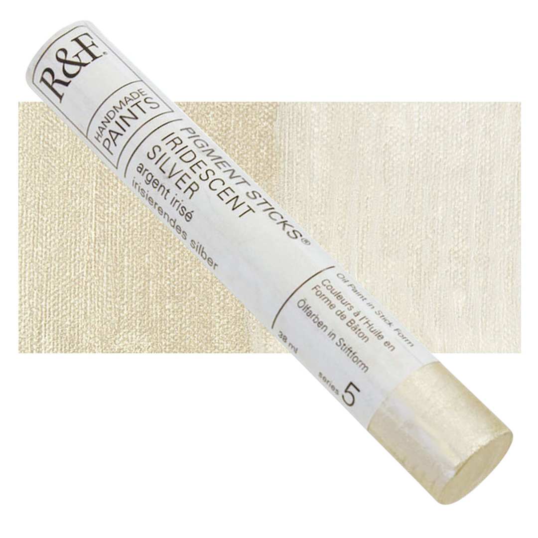 Open in modal - R&F Pigment Stick - Iridescent Silver, 38 ml stick and swatch