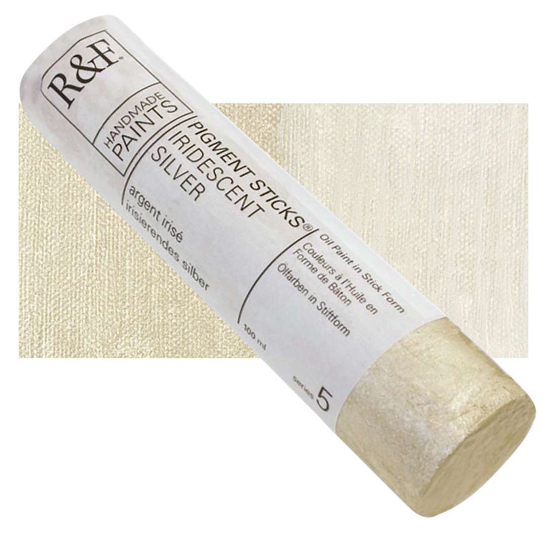 Open in modal - R&F Pigment Stick - Iridescent Silver, 100 ml stick and swatch