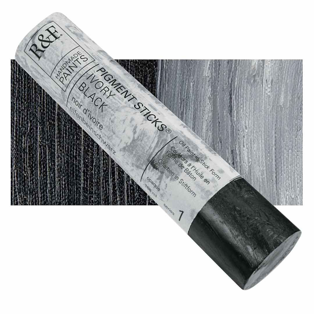 Open in modal - R&F Pigment Stick - Ivory Black, 188 ml stick and swatch