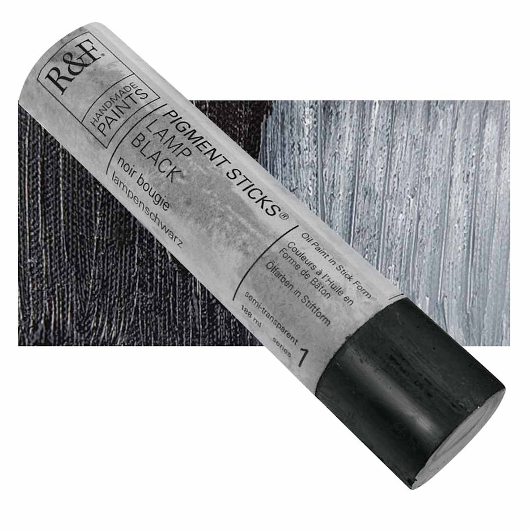 Open in modal - R&F Pigment Stick - Lamp Black, 188 ml stick and swatch