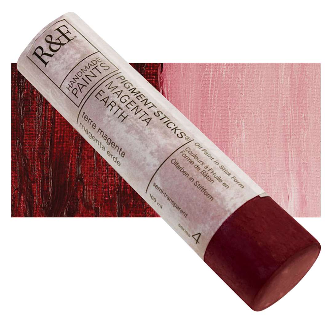 Open in modal - R&F Pigment Stick - Magenta Earth, 100 ml stick and swatch