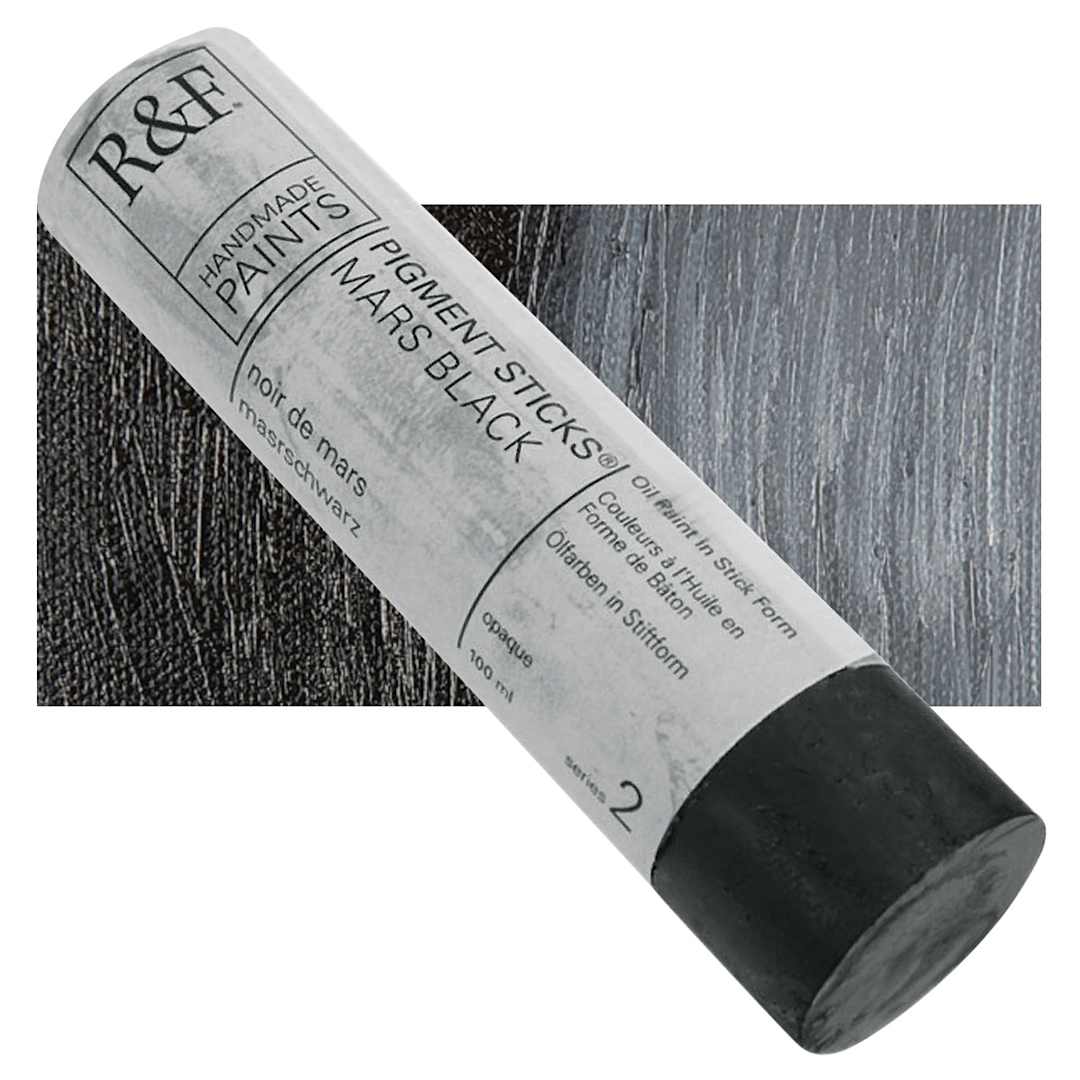 Open in modal - R&F Pigment Stick - Mars Black, 100 ml stick and swatch