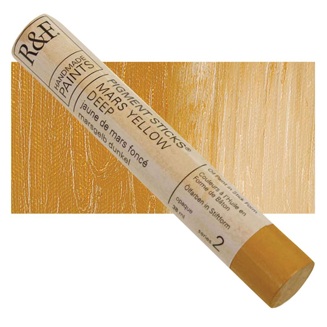 Open in modal - R&F Pigment Stick - Mars Yellow Deep, 38 ml stick and swatch